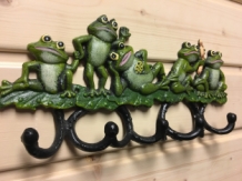 Coat rack with frogs